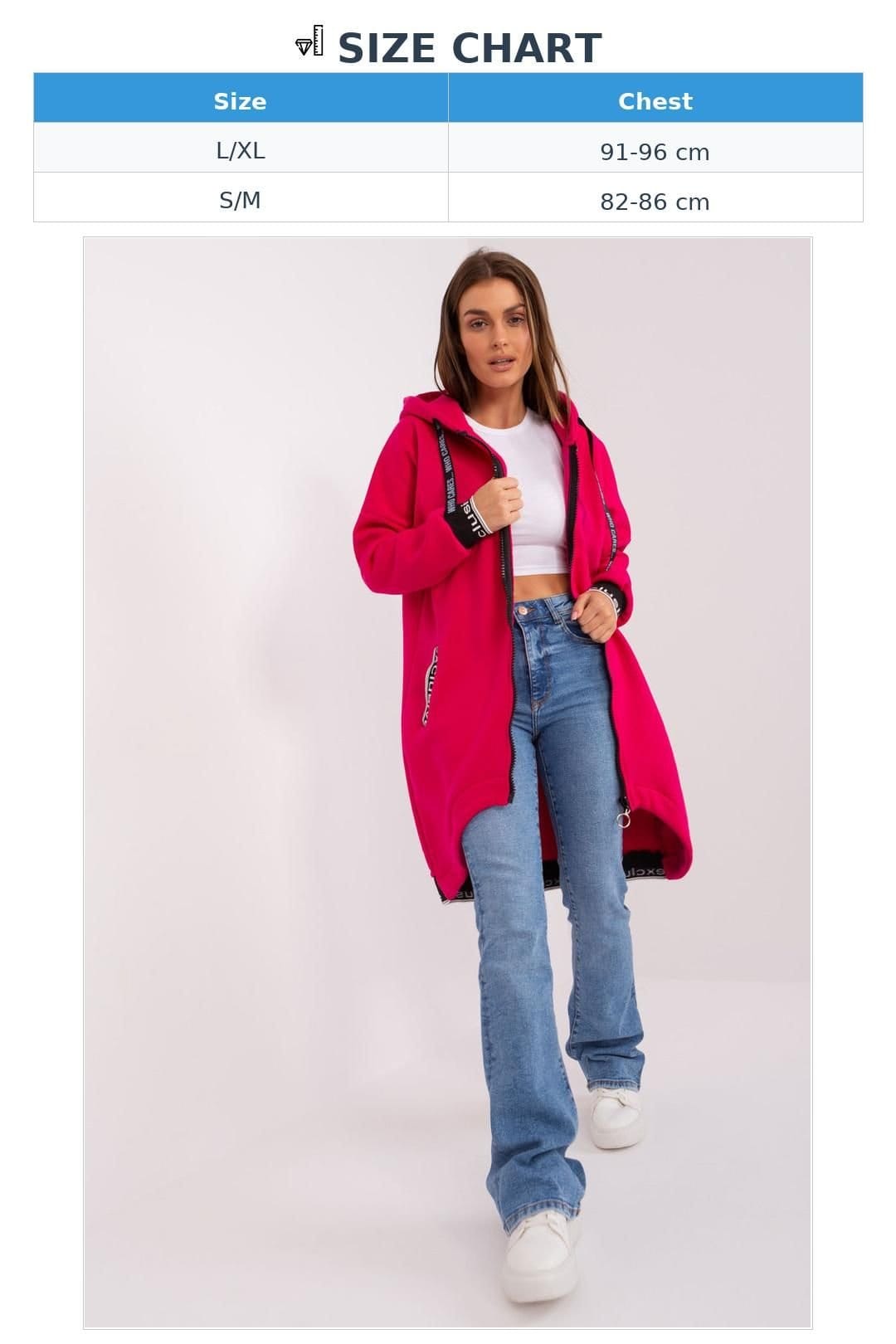 Love Lace Love Lace Women's Soft Cotton Hooded Zip Sweatshirt in Fuchsia - 4