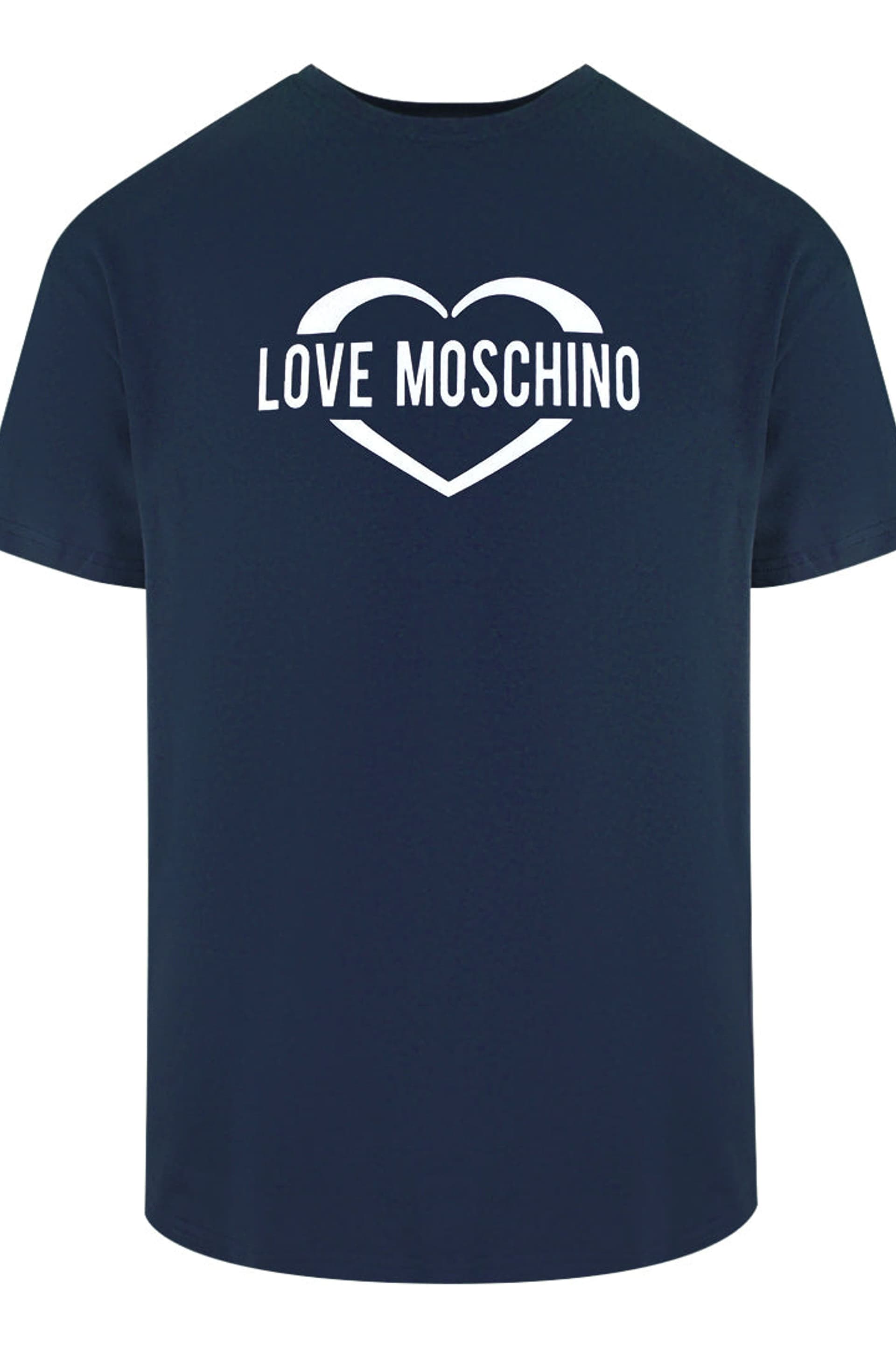 Love Moschino Love Moschino Men's Short Sleeve Crew Neck T-shirt in Dark Navy