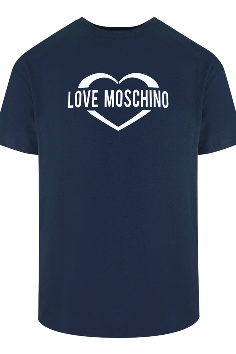 Love Moschino Love Moschino Men's Short Sleeve Crew Neck T-shirt in Dark Navy - 1