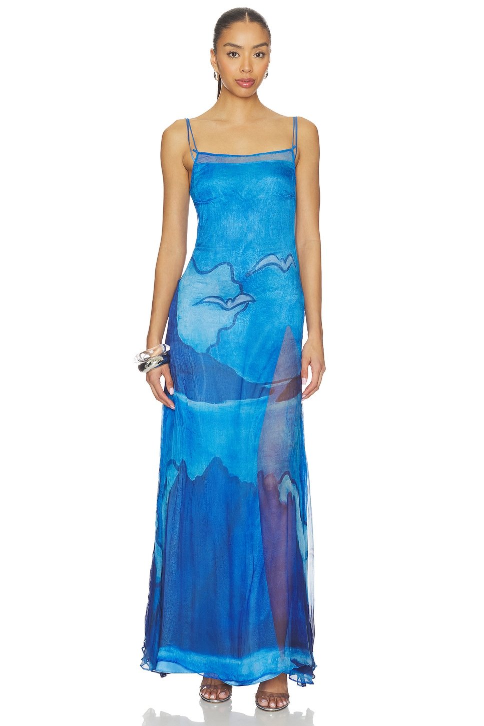 revolve Es Vedra Long Silk Dress - 1