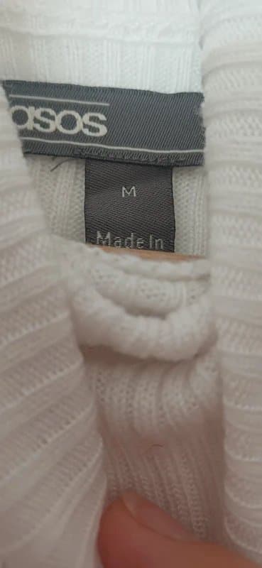 ASOS White polo neck jumper medium