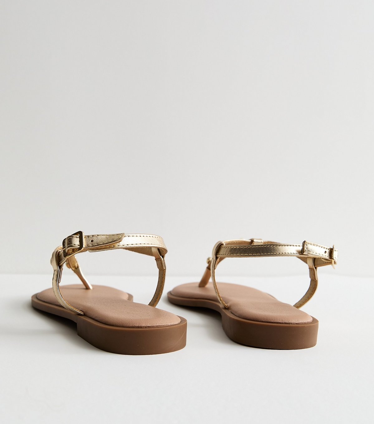 New Look Women's Gold Shell and Starfish Charm Sandals Vegan New Look - 4