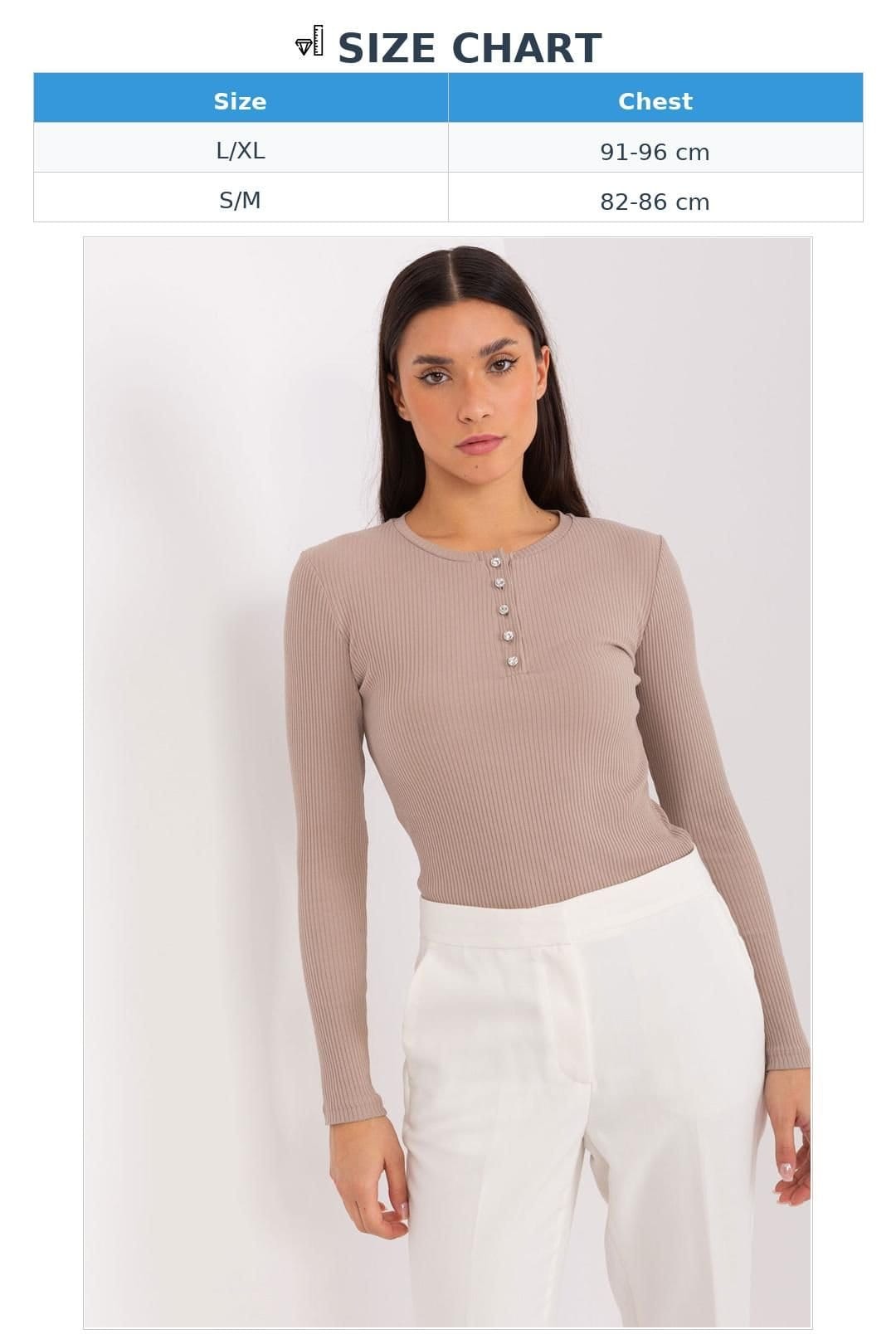 Love Lace Love Lace Women's Cotton Ribbed Embellished Button Blouse in Beige - 4