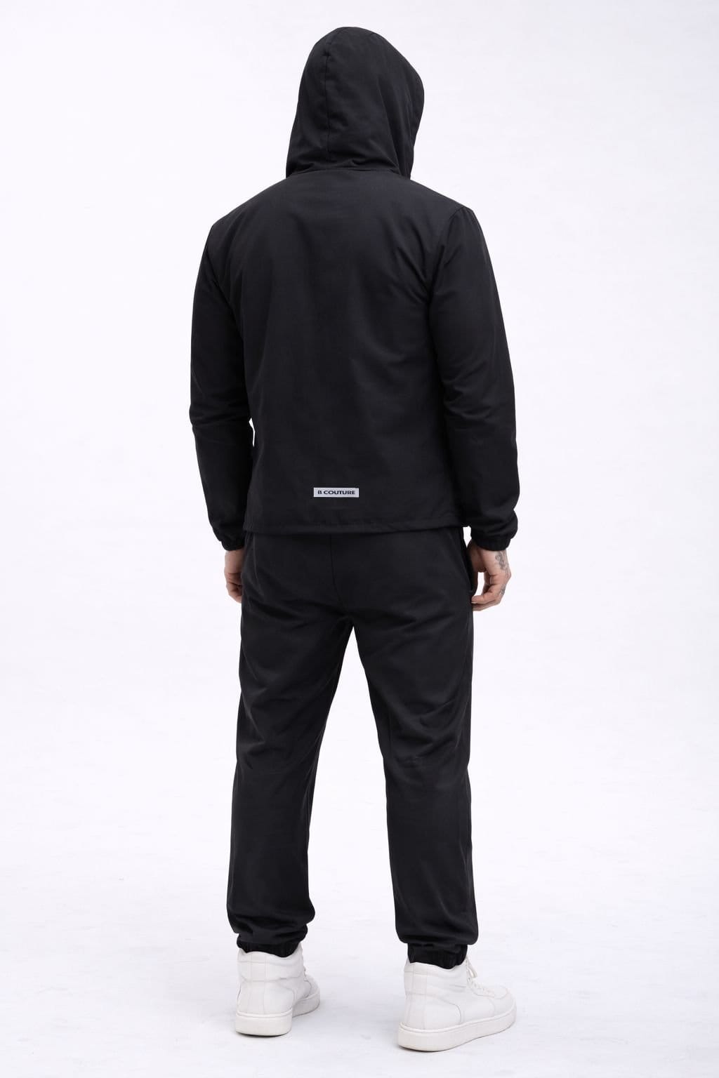 BCouture BCouture Men's Zip Jacket & Track Pant Tracksuit Set in Black - 4