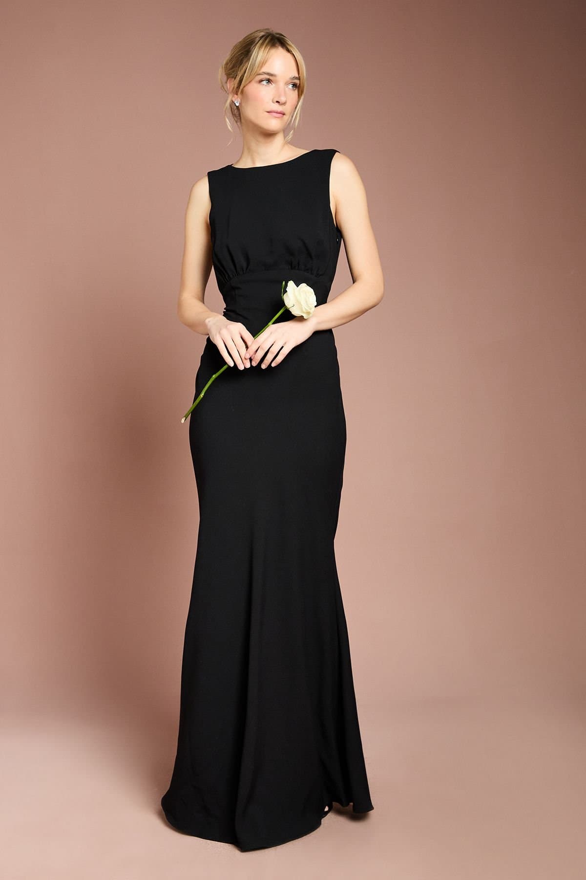 Coast Coast Women's Honoured Sleeveless Cowl Back Maxi Bridesmaid Dress in Black