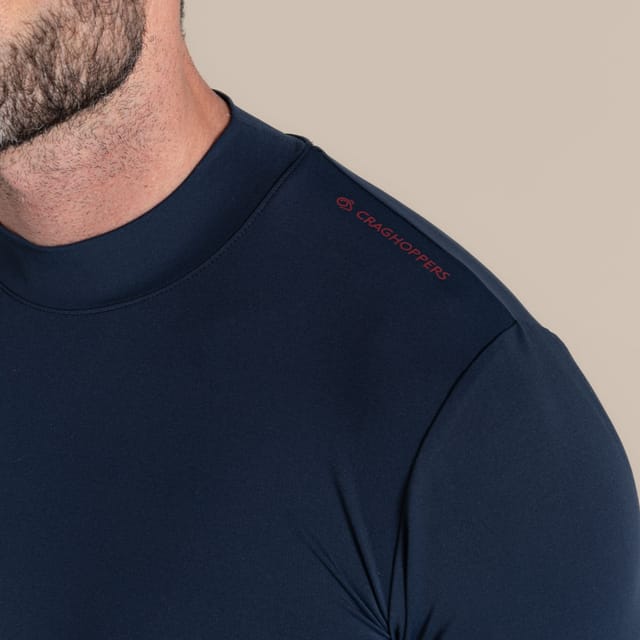 Craghoppers Craghoppers Men's NosiLife Insect-Repellent Long Sleeved Golf Mock Neck Top in Navy - 3