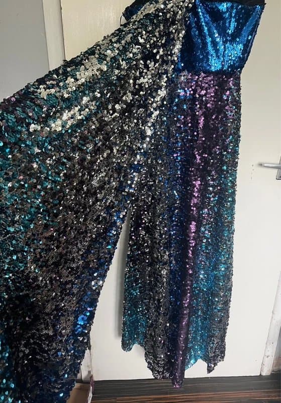 ASOS ASOS Salon Rrp £125 sequin bandeau basque with maxi sash size 12 Y2K festival style