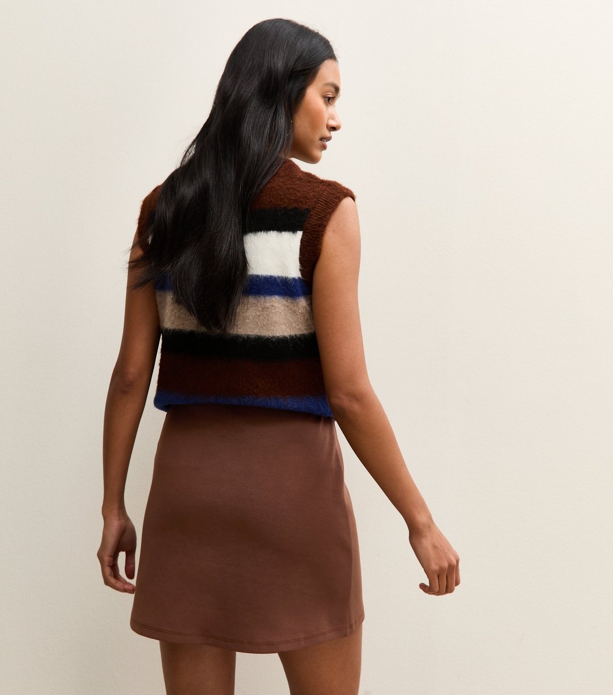 New Look Women's Dark Brown Jersey Front Split Mini Skirt New Look - 4