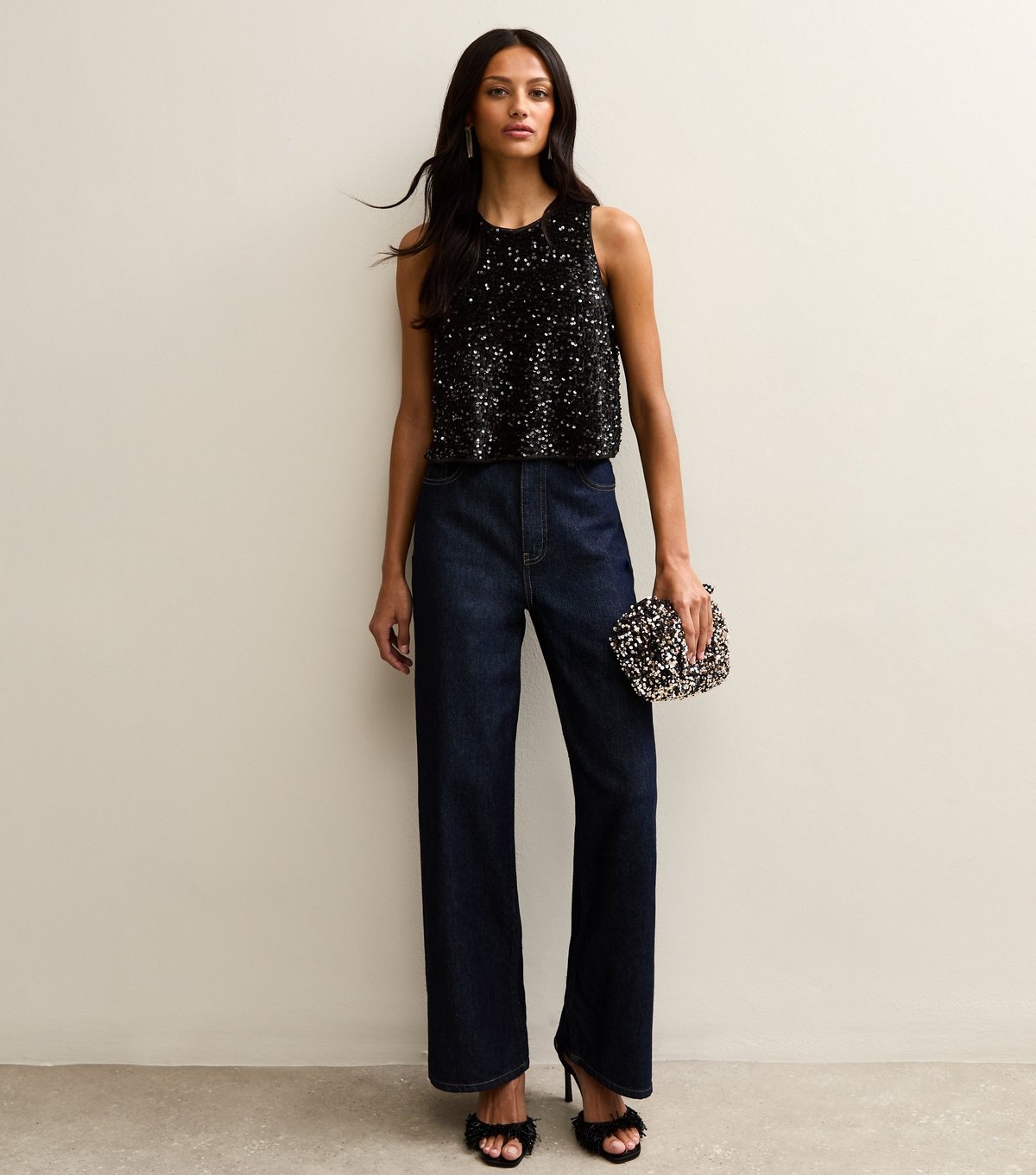 New Look Women's Black Sequin Sleeveless Top New Look - 3