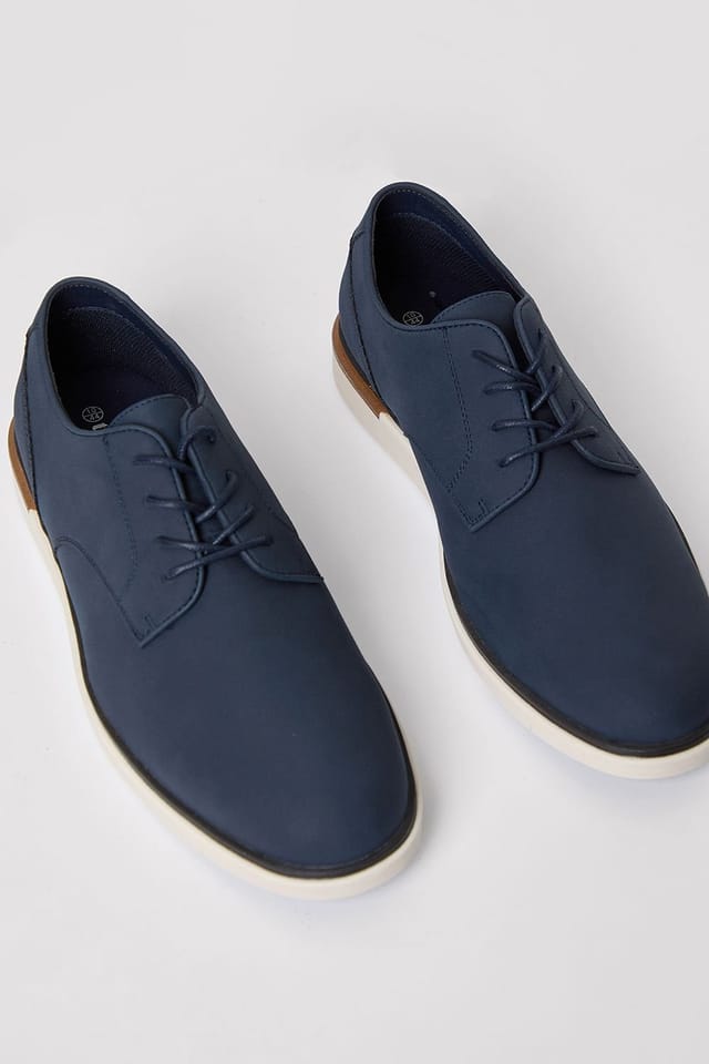 Threadbare Threadbare Men's Faux Suede Derby Shoes in Navy - 2