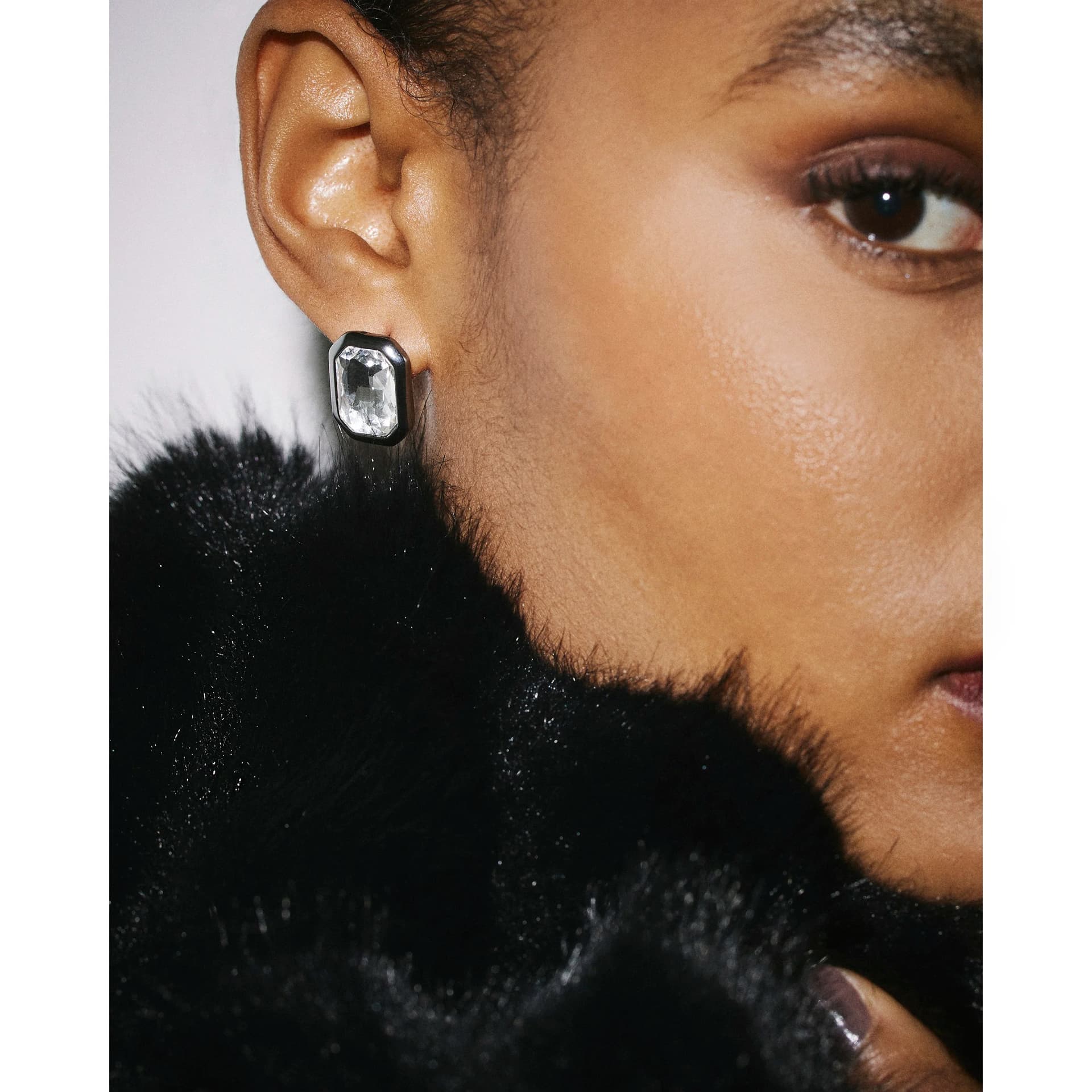 River Island River Island Womens Silver Gunmetal Crystal Studs