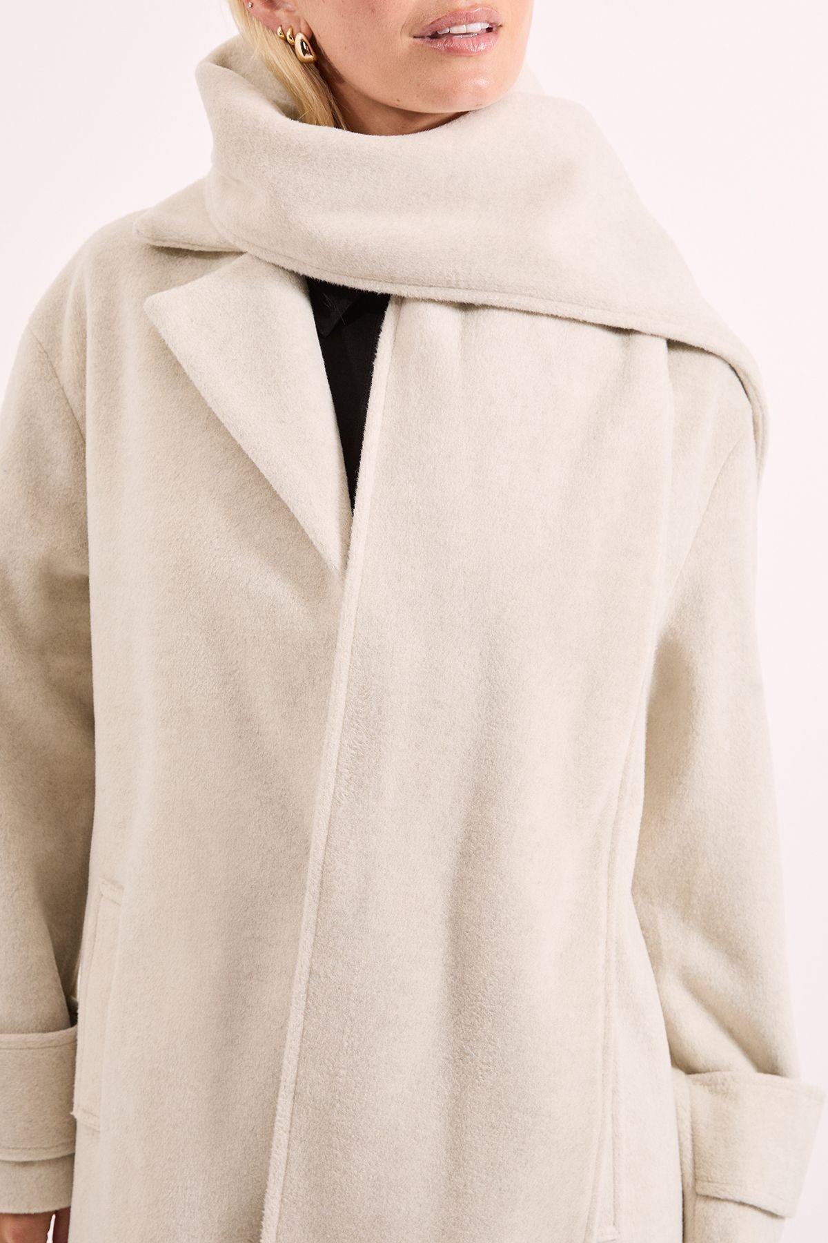 Wallis Wallis Women's Principles by Scarf 2 in 1 Maxi Coat in Light Grey - 4