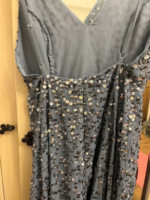 ASOS Light Blue Sequin Low Back Maxi Dress