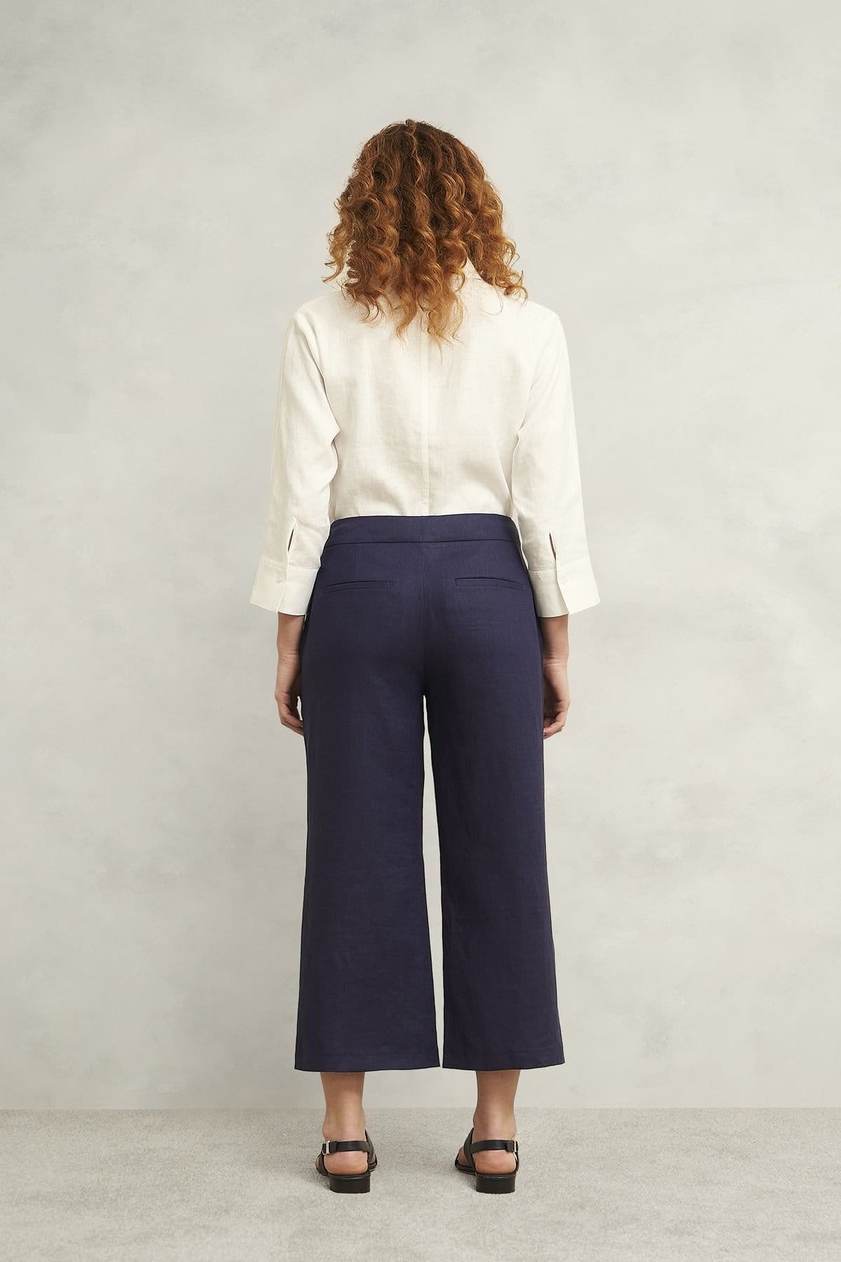 Hobbs London Hobbs London Women's Josephine High Waist Culotte Trousers in Dark Navy - 4