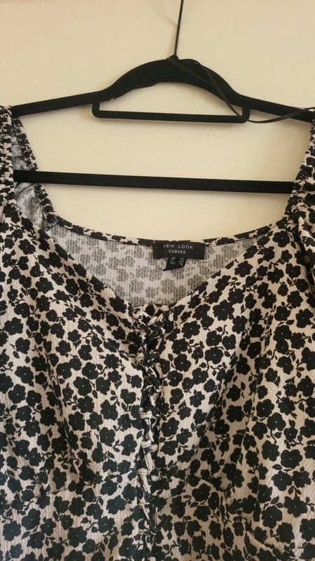 New Look Black Floral Peplum Blouse