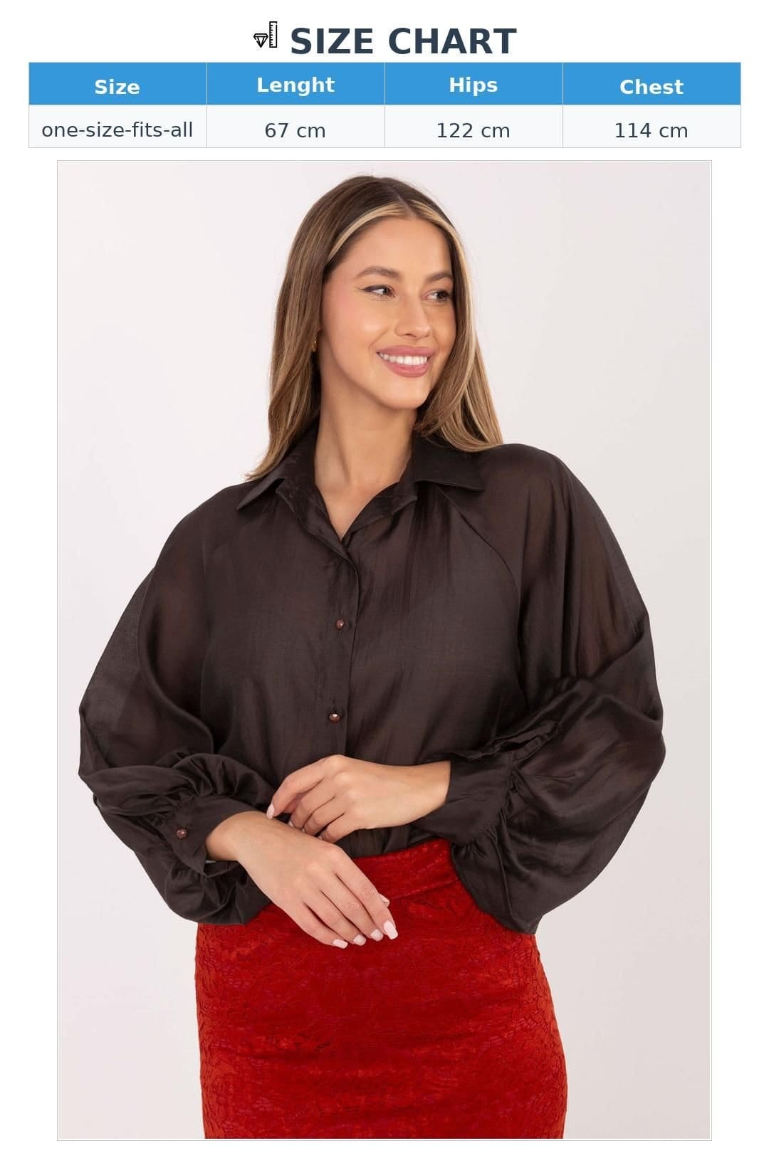 Love Lace Love Lace Women's Tencel Polyester Long Sleeve Button Shirt in Brown - 4