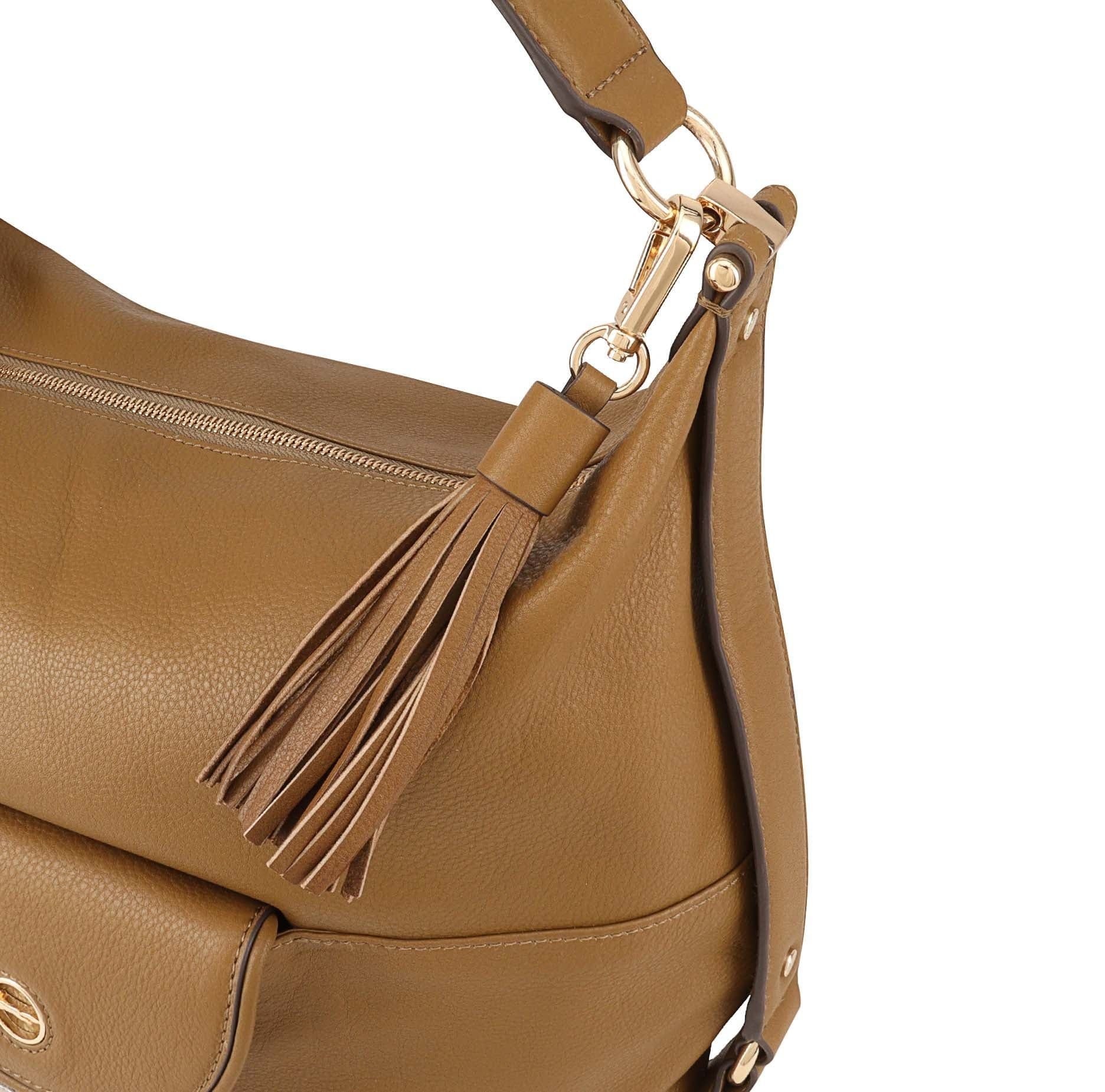 Paul Costelloe Paul Costelloe Women's Baboso Leather Shoulder Bag in Tan - 4