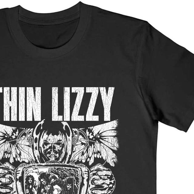Thin Lizzy Thin Lizzy Men's Jailbreak Flyer Cotton T-Shirt in Black - 2