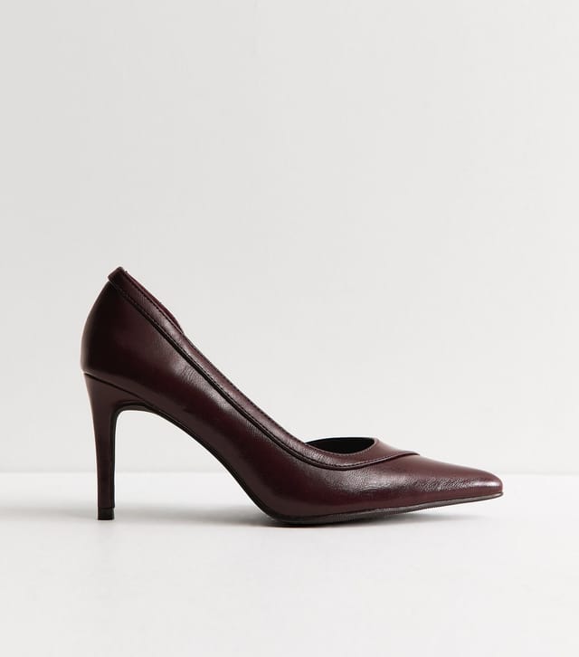 New Look Women's Dark Burgundy Faux Leather Dorsay Court Shoes Vegan New Look - 2