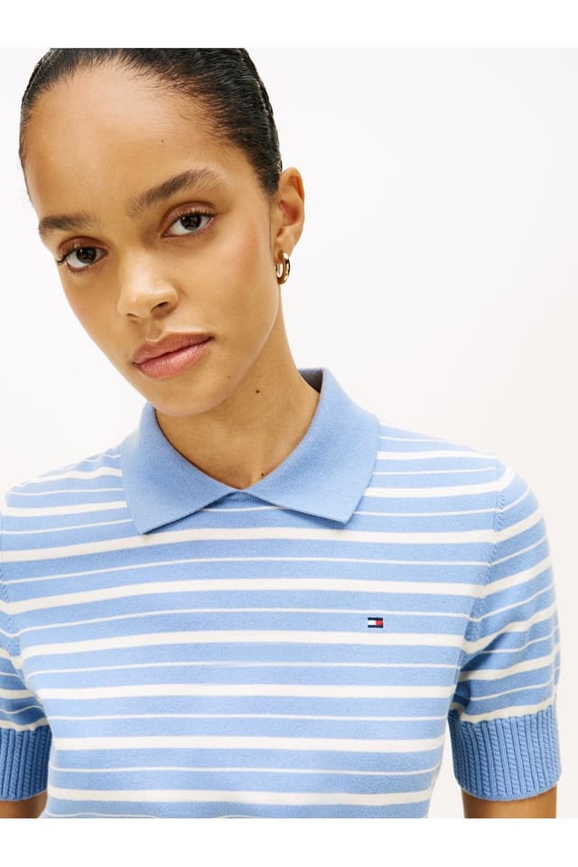 Tommy Hilfiger Tommy Hilfiger Women's Stripe GG Polo S/S Sweat in Blue - 2