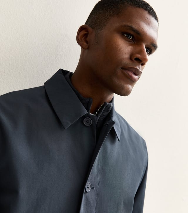 New Look Men's Navy Regular Fit Button Front Car Coat New Look - 2