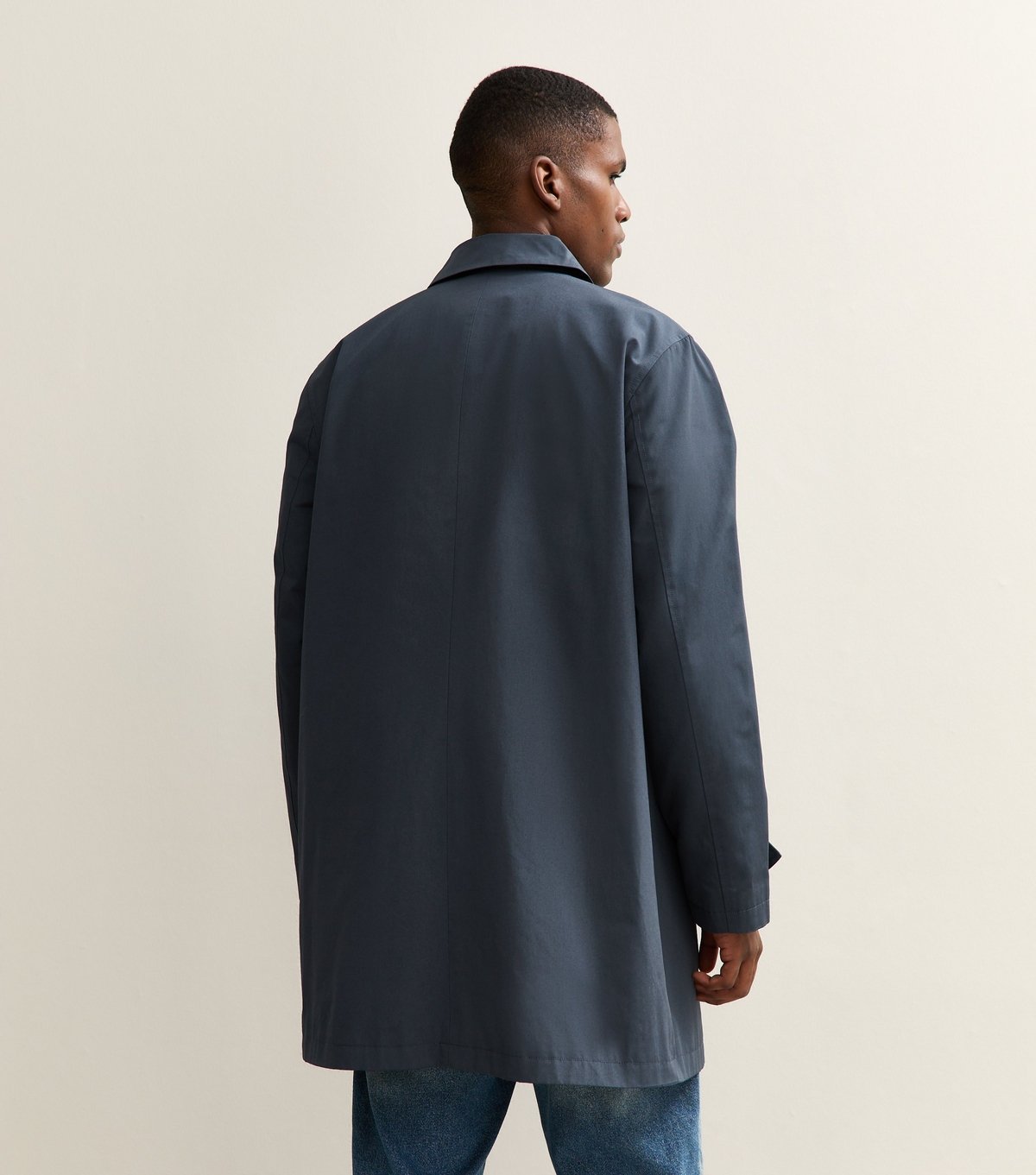 New Look Men's Navy Regular Fit Button Front Car Coat New Look - 4