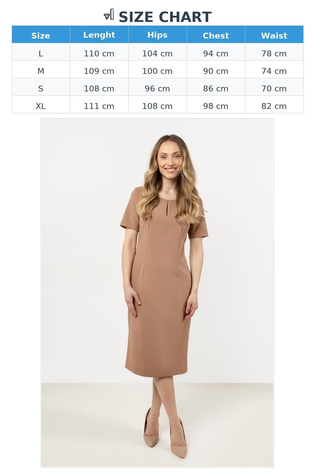 Love Lace Love Lace Women's Day Dress with Fitted Silhouette & Slit in Beige - 4