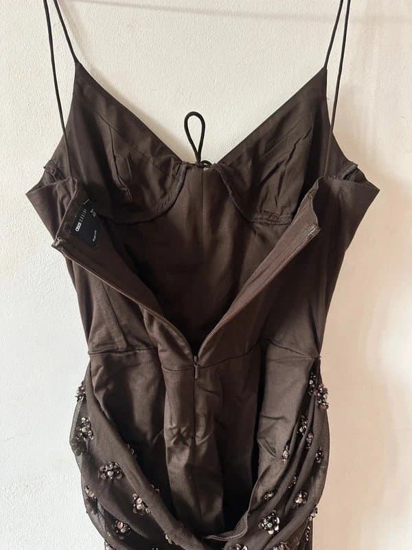 ASOS ASOS embellished corset dress in brown