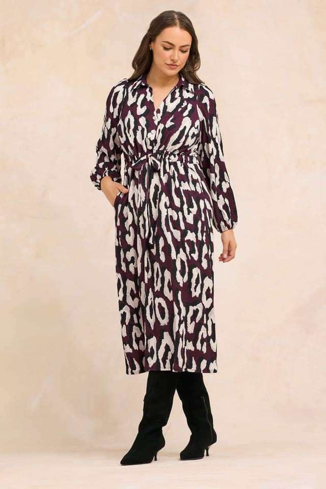 Evans Evans Women's Crepe Midaxi Dress in Burgundy - 3