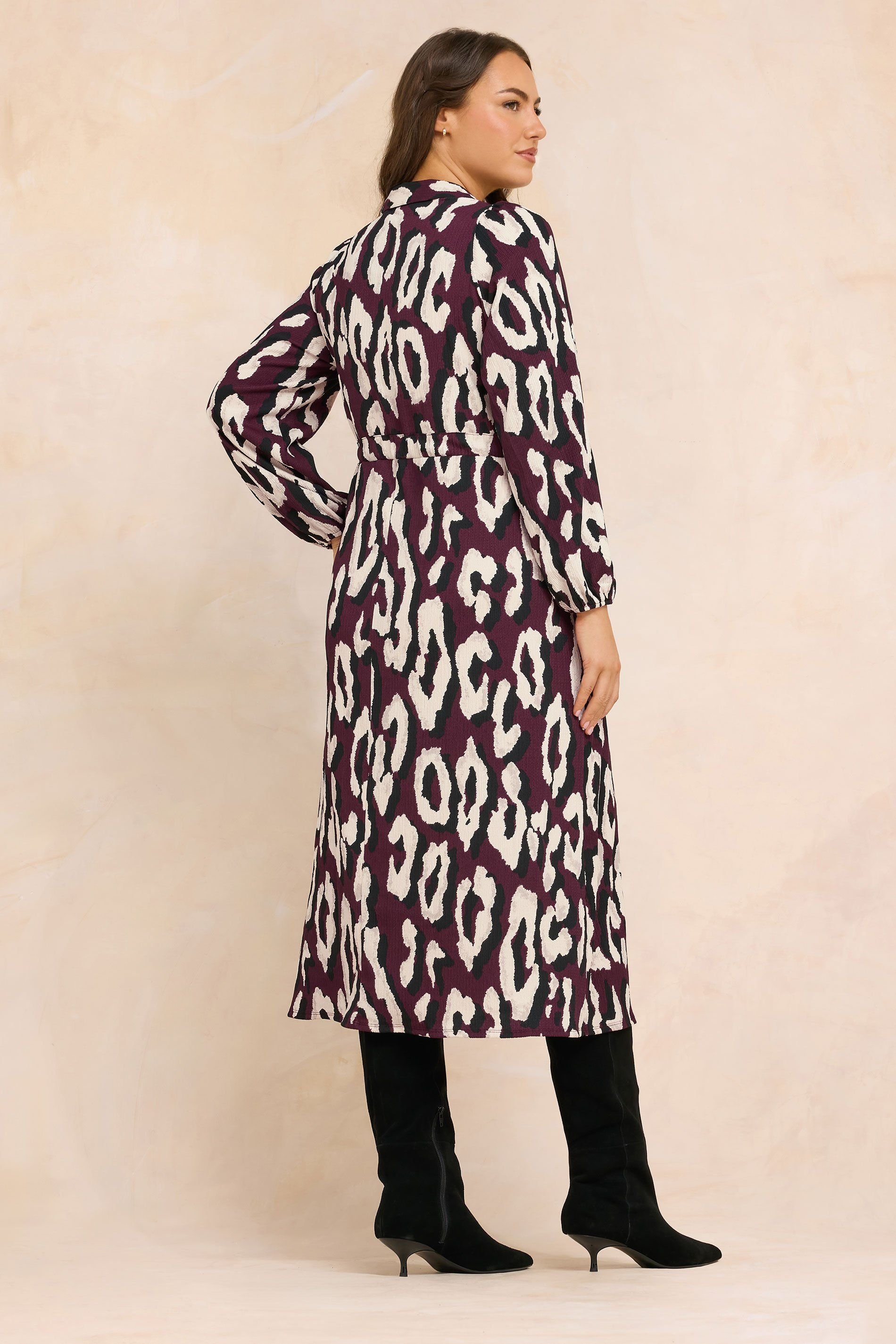 Evans Evans Women's Crepe Midaxi Dress in Burgundy - 4