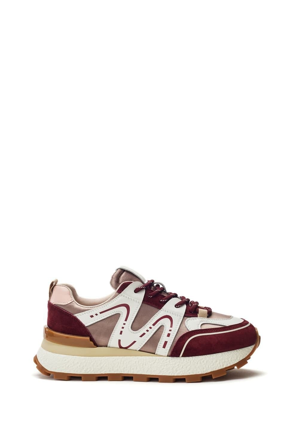 Moda In Pelle Moda In Pelle Burgundy Alcantara Chunky Trainers
