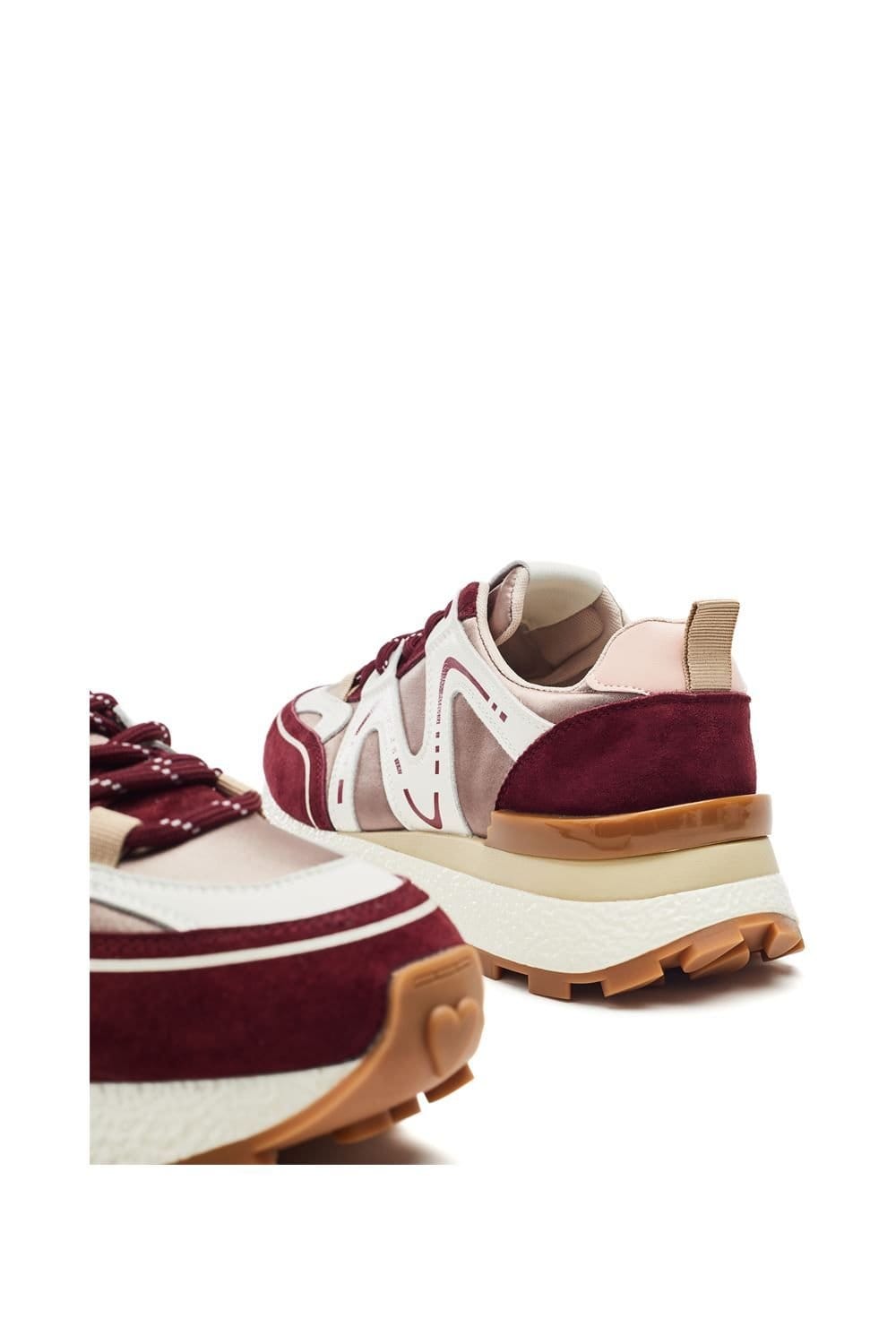 Moda In Pelle Moda In Pelle Women's 'Beenie' Alcantara Chunky Trainers in Burgundy - 4