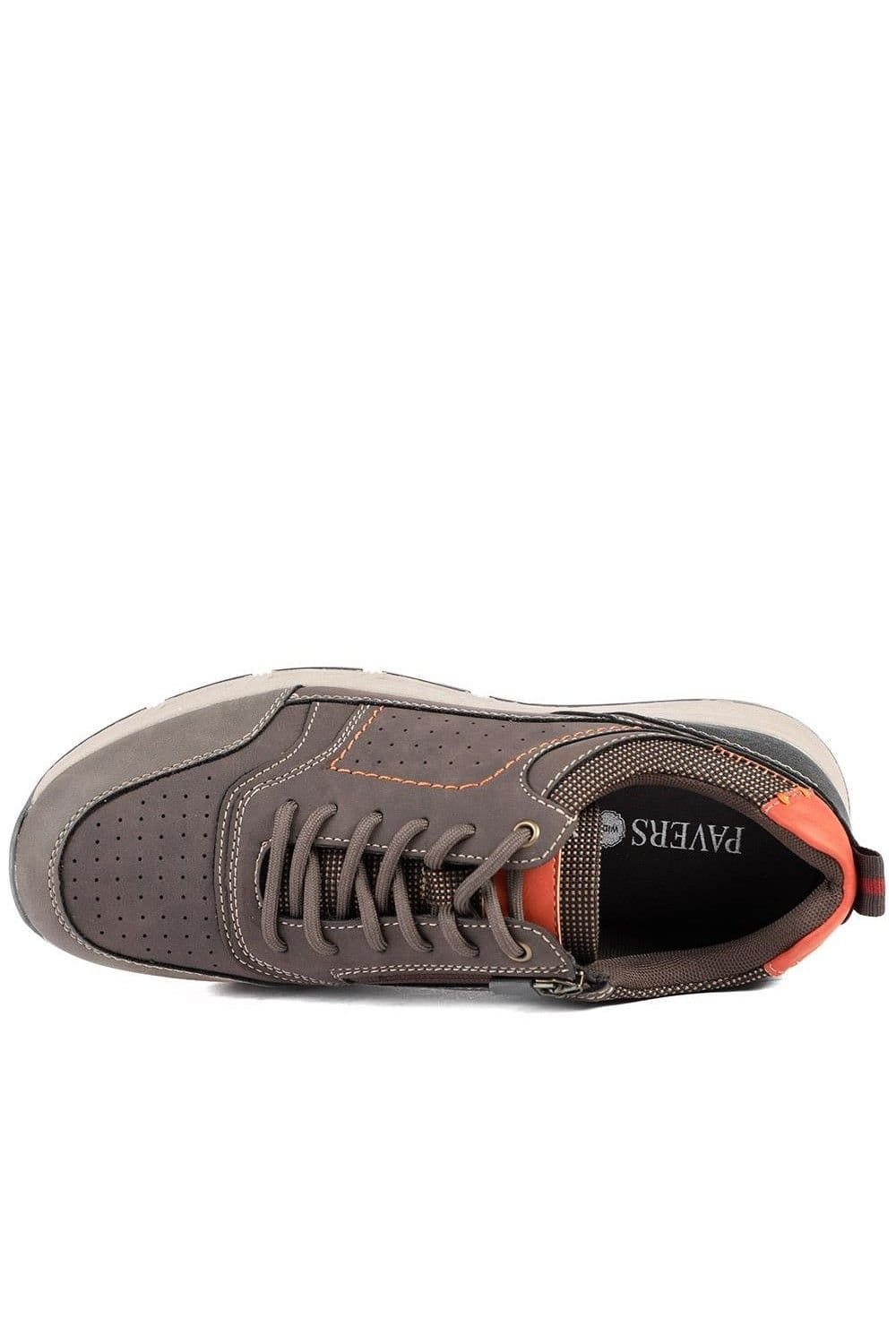 Pavers Pavers Men's Wide Fit Lace Up Shoes With Grip Sole in Brown - 4