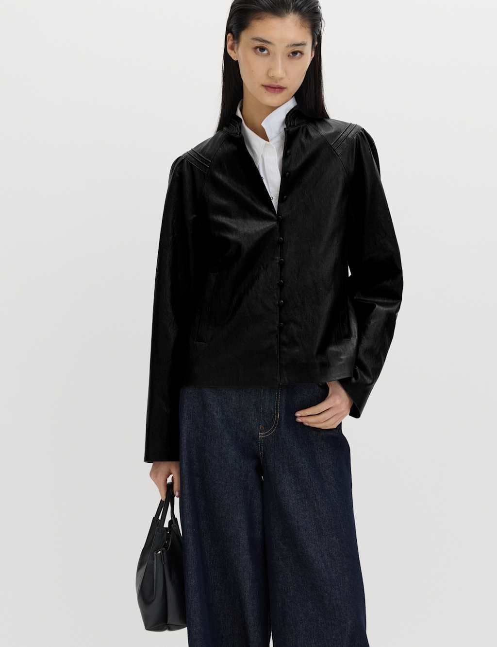 Marks & Spencer M&S Faux Leather Jacket Black