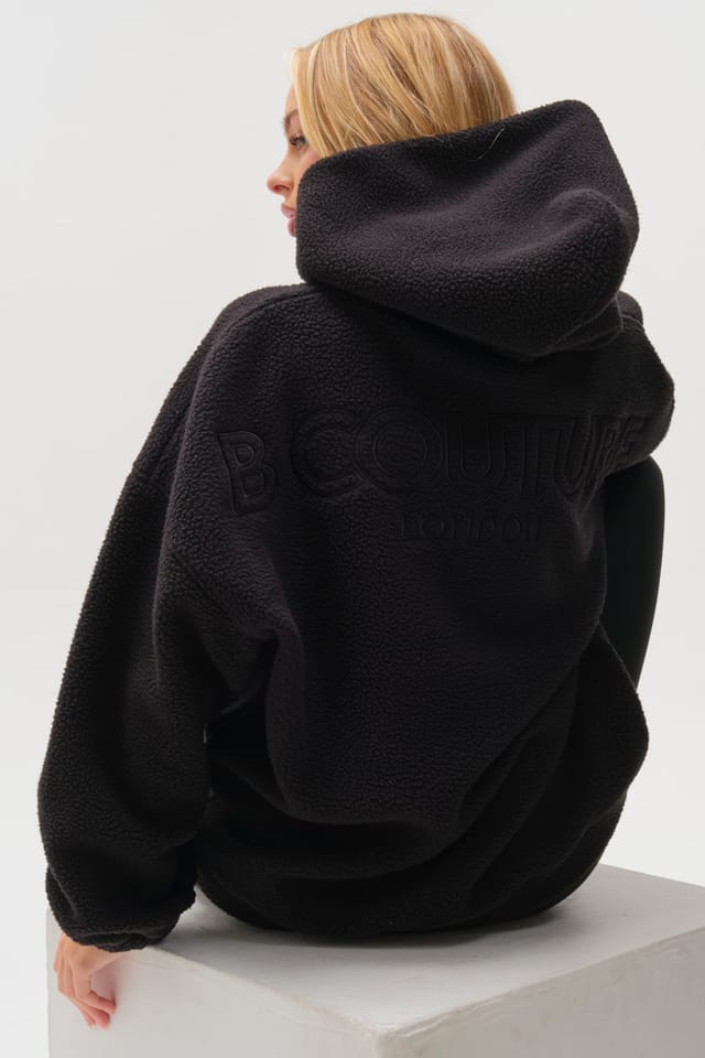 BCouture BCouture Women's Sherpa Fleece Hoodie & Leggings Set in Black - 3