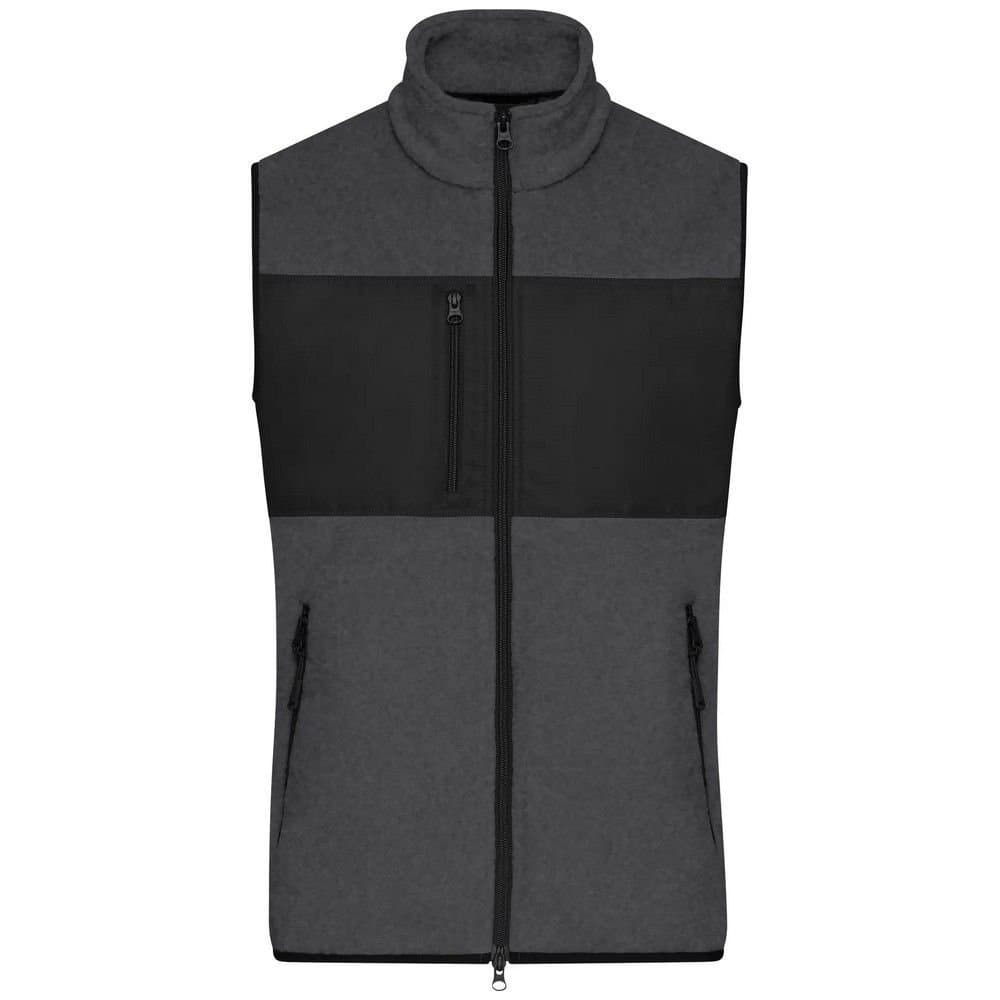 James and Nicholson James and Nicholson Men's Contrast Fleece Gilet in Dark Grey