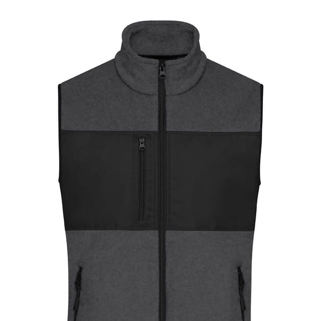 James and Nicholson James and Nicholson Men's Contrast Fleece Gilet in Dark Grey - 2