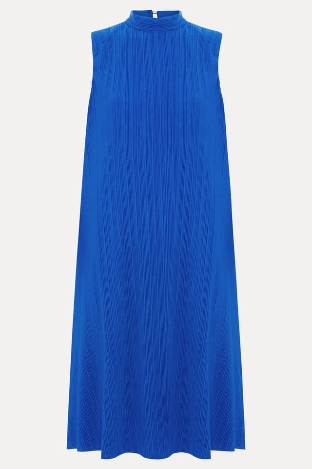 Phase Eight Phase Eight Women's Betsie Plisse Swing Shift Dress in Cobalt - 2