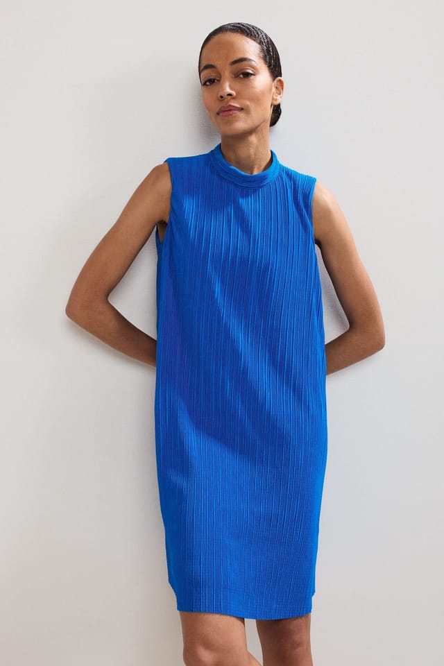 Phase Eight Phase Eight Women's Betsie Plisse Swing Shift Dress in Cobalt - 3