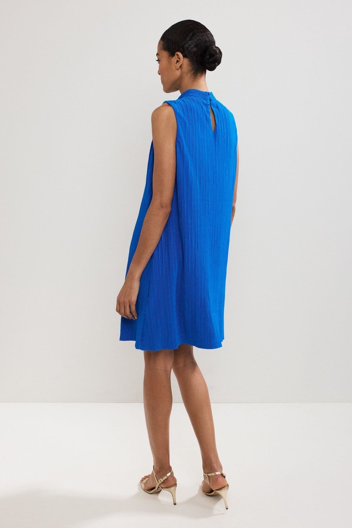 Phase Eight Phase Eight Women's Betsie Plisse Swing Shift Dress in Cobalt - 4