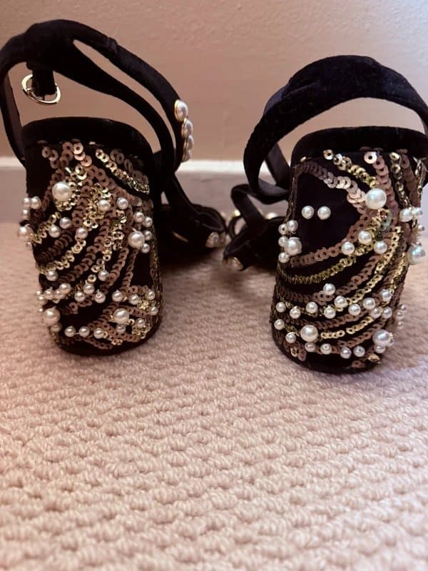 ASOS ASOS black block heel with embellishments- size 5