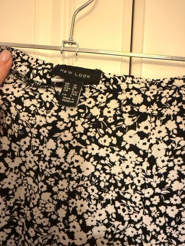 New Look Black and white floral midi skirt - 1