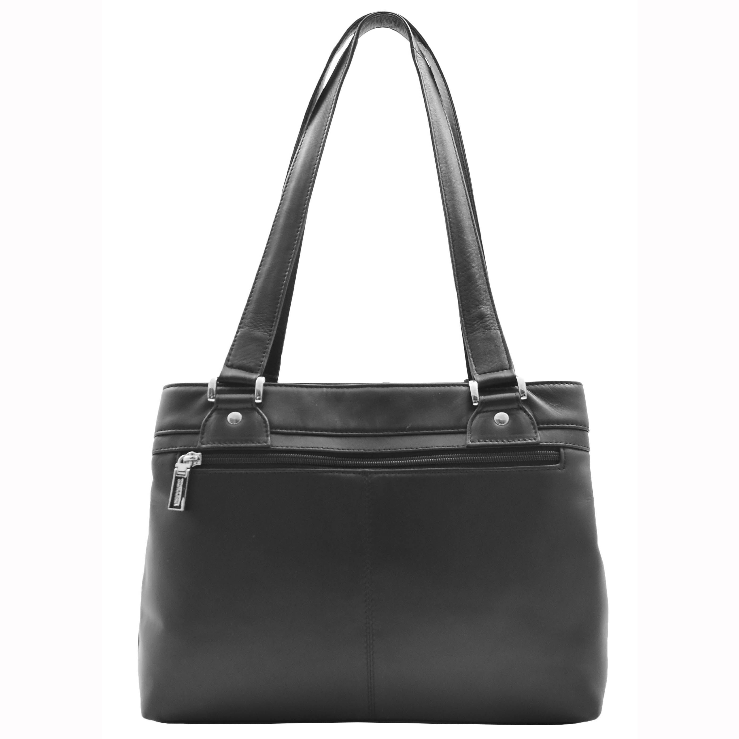 House of Leather House of Leather Women's Womens Real Leather Shoulder Bag Bellevue in Black - 2