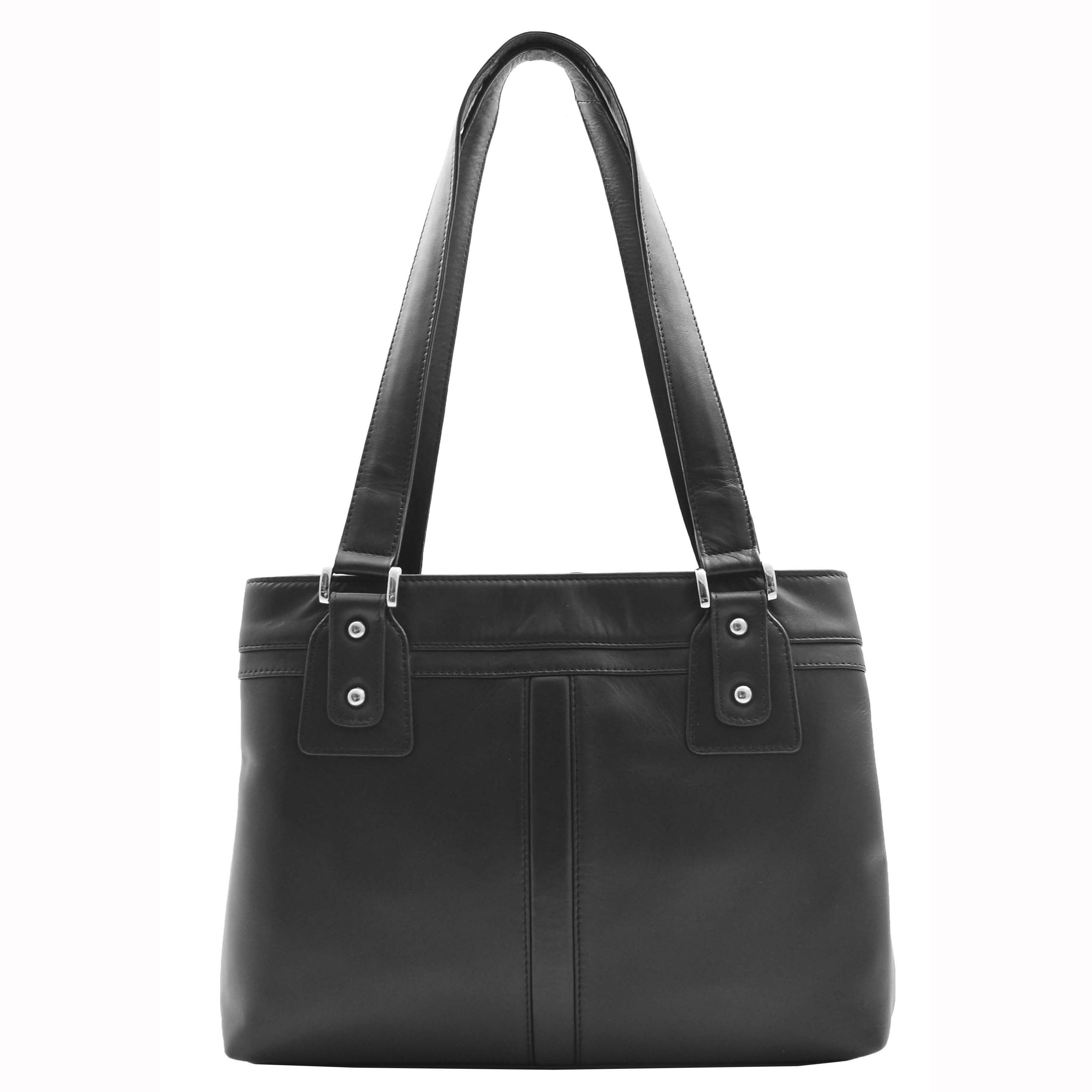 House of Leather House of Leather Women's Womens Real Leather Shoulder Bag Bellevue in Black - 3