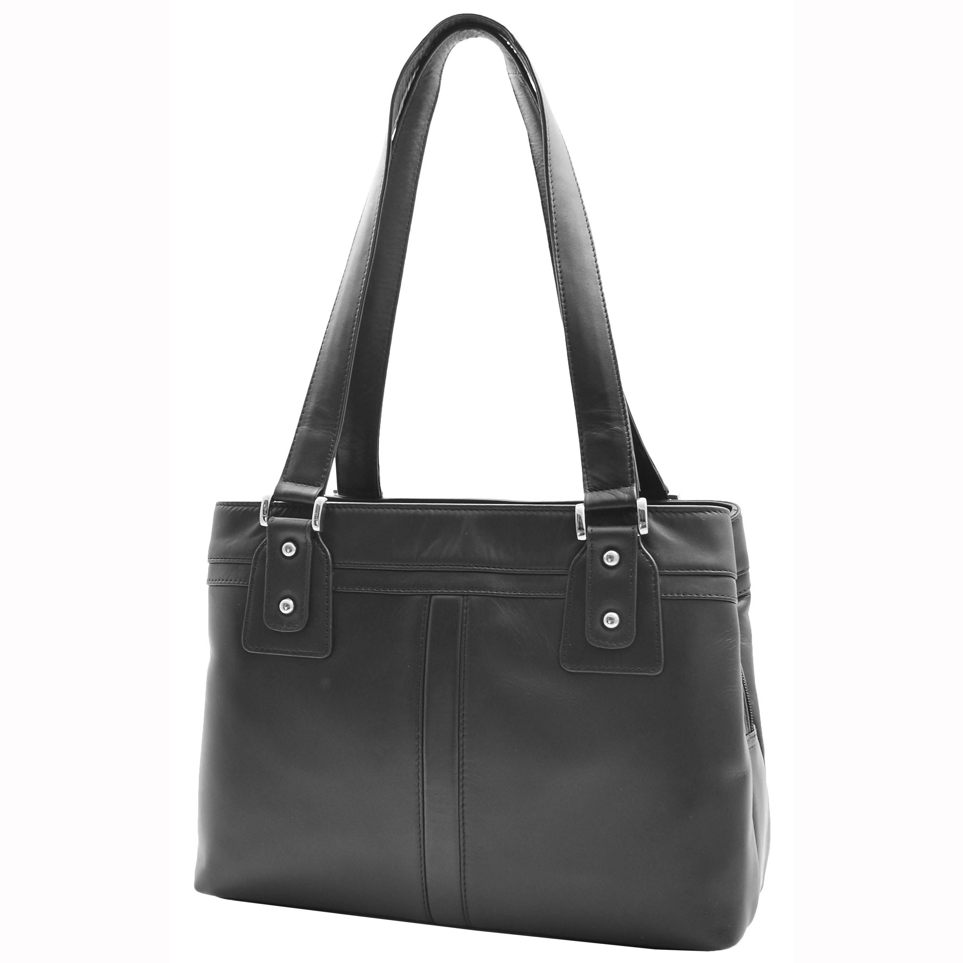 House of Leather House of Leather Women's Womens Real Leather Shoulder Bag Bellevue in Black - 4