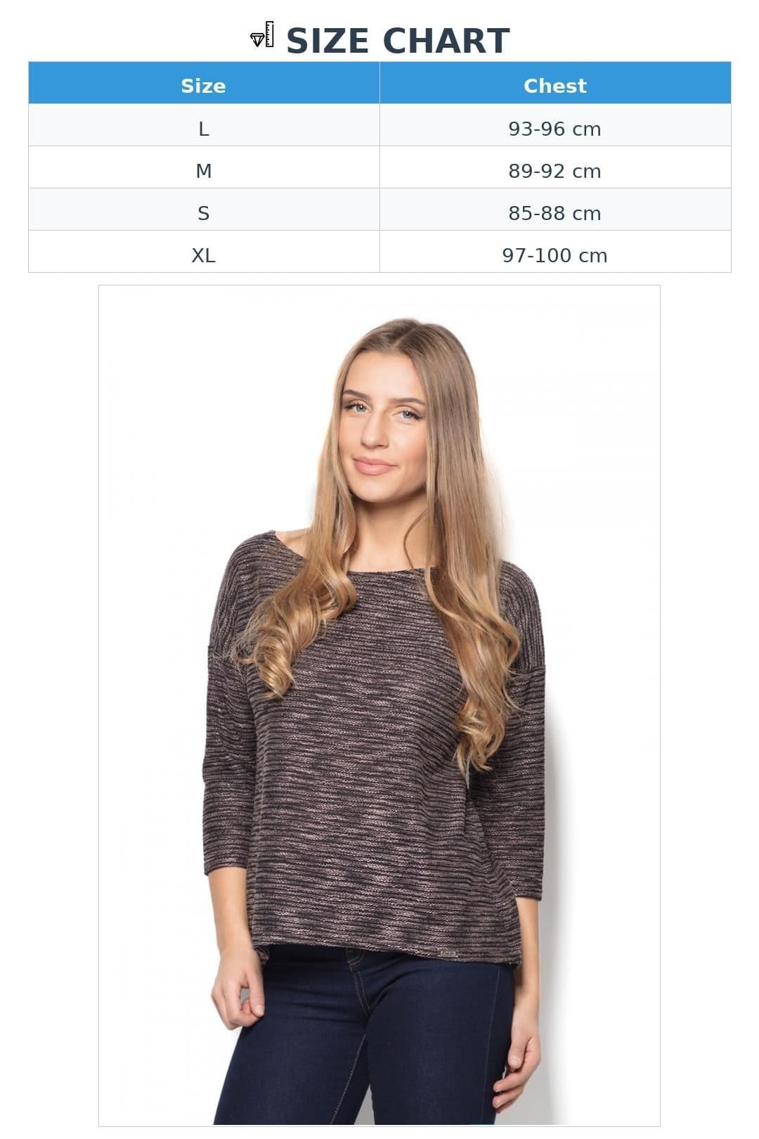Love Lace Love Lace Women's Melange Loose Blouse with Sheer Back Panel in Brown - 4