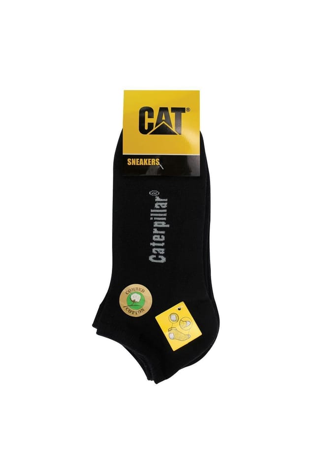 CAT CAT Men's 5 Pack Cotton Rich Trainer Work Socks in Black - 2
