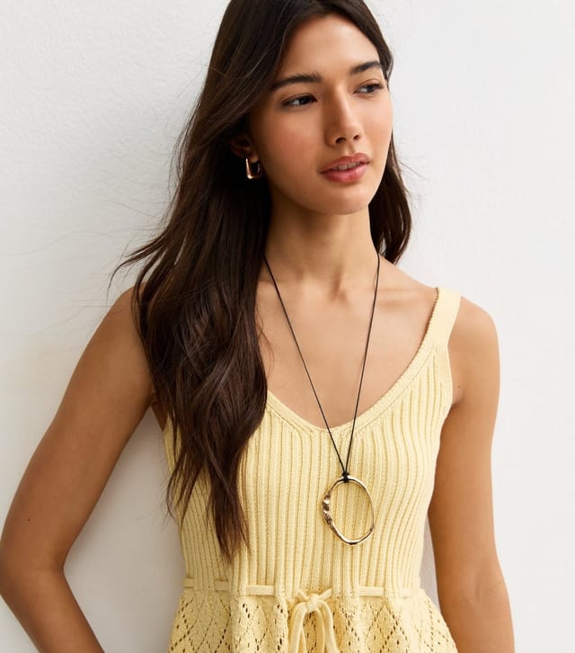New Look Women's Yellow Cotton Rich Tie Waist Peplum Vest New Look - 2