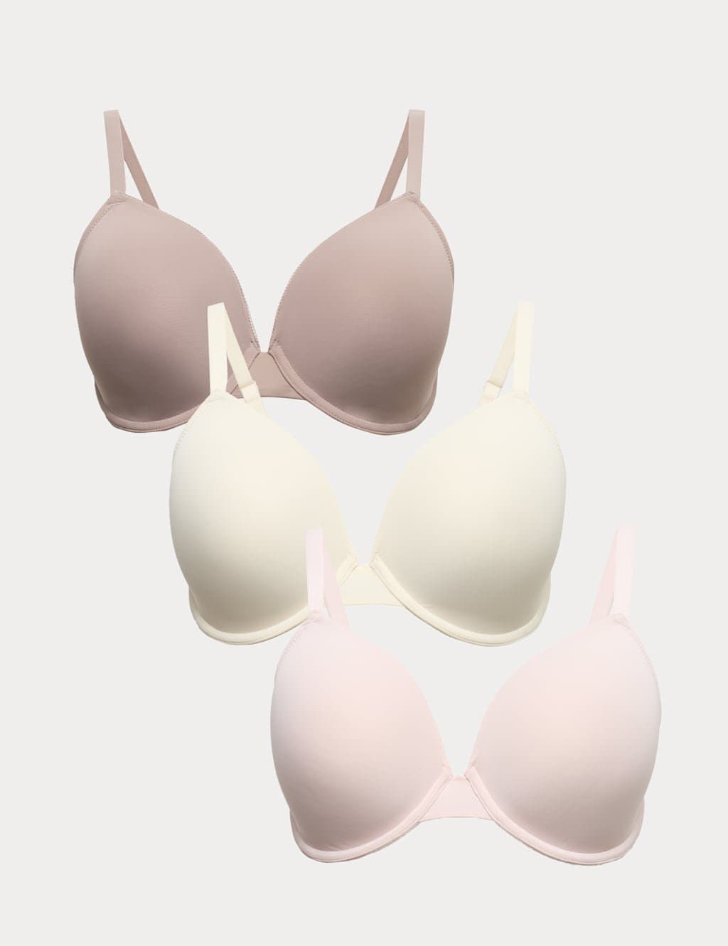 Marks & Spencer M&S 3 Pack Wired Plunge Bras (F-H) Pink Mix