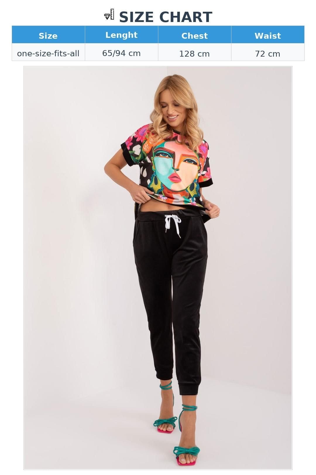Love Lace Love Lace Women's Velour Blouse & Pants Set in Black - 4